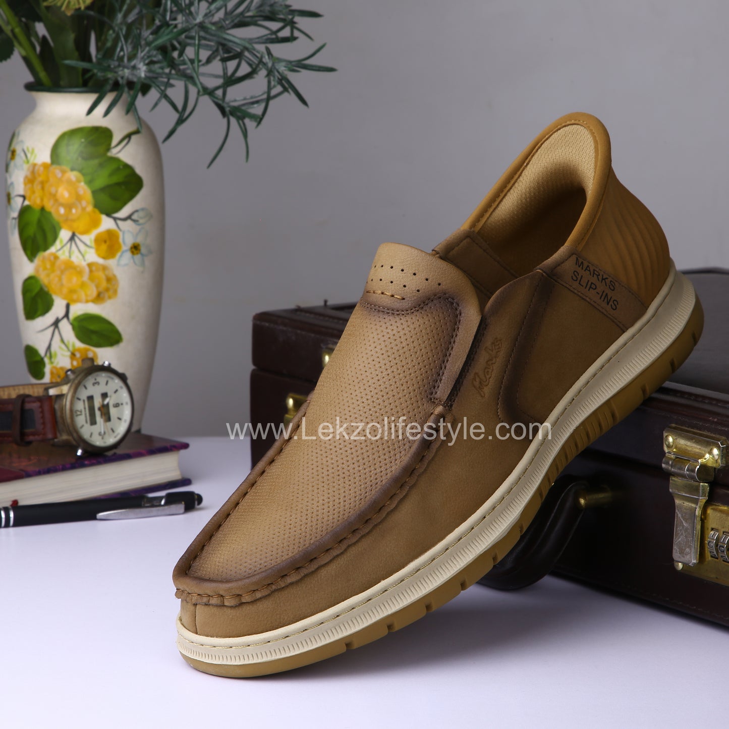 Lekzo Slipin Shoes- Khaki