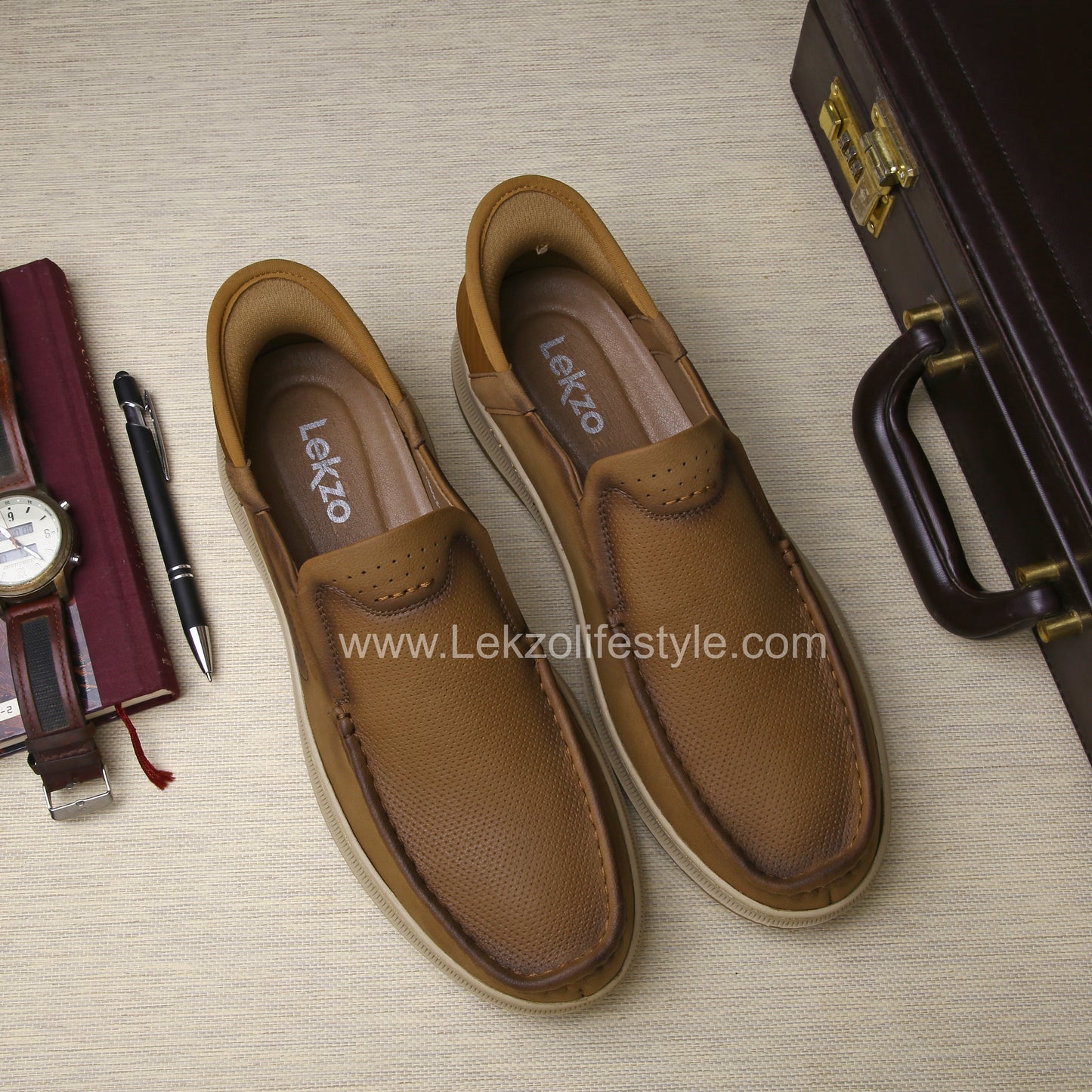 Lekzo Slipin Shoes- Khaki
