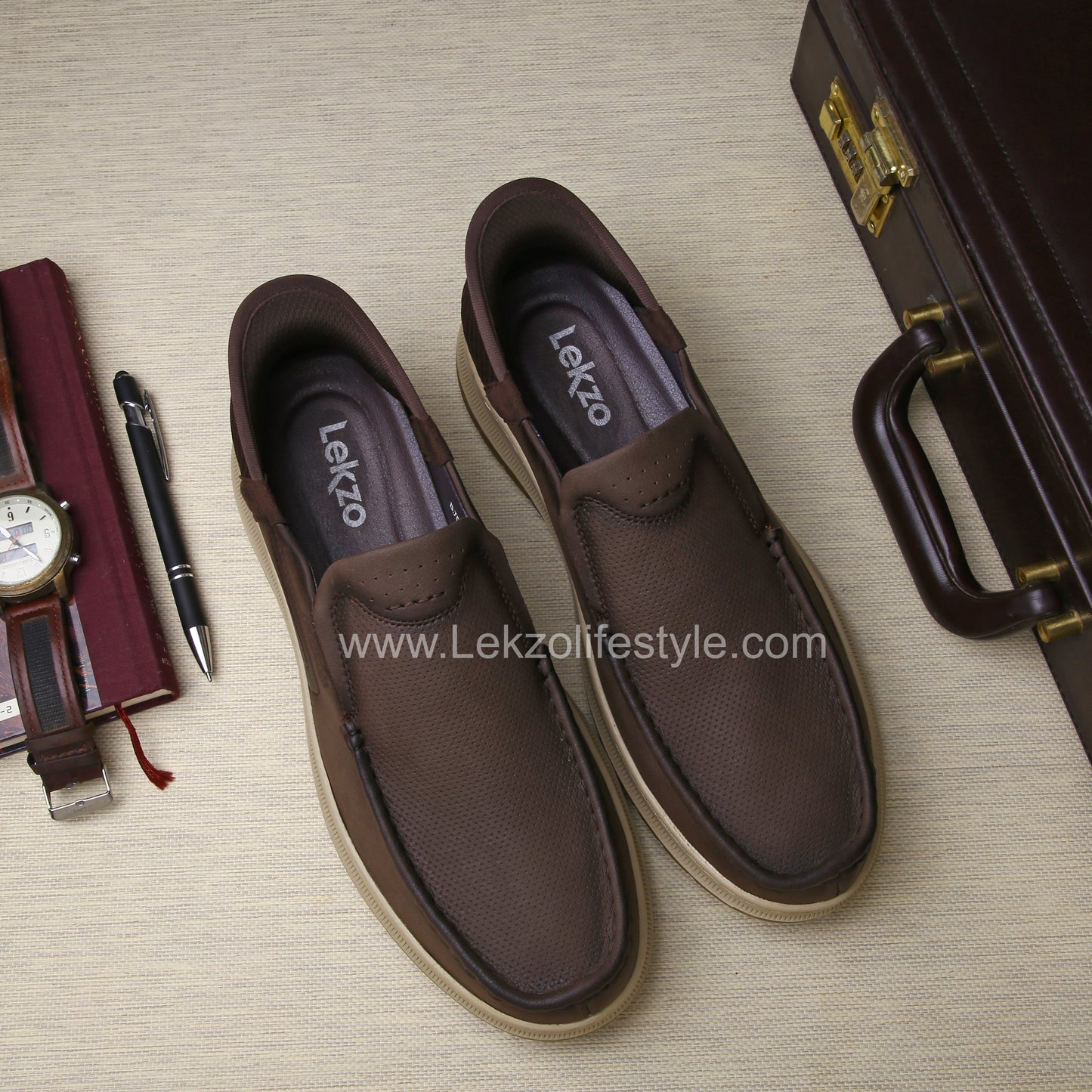 Lekzo Slipin Shoes- Brown