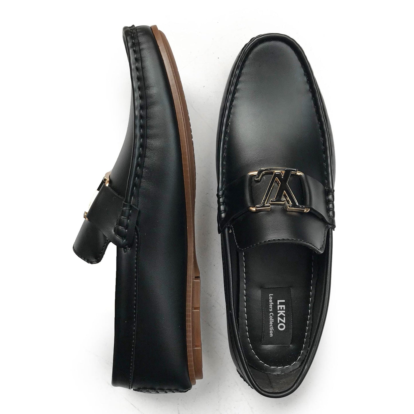 Lekzo LV Buckle Black Loafers for Men SLL-01 Lekzo