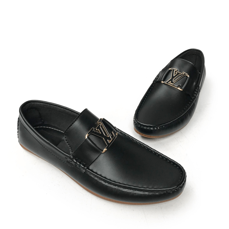 Lekzo LV Buckle Black Loafers for Men SLL-01 Lekzo 