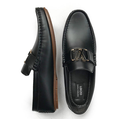 Lekzo LV Buckle Black Loafers for Men SLL-01 Lekzo 