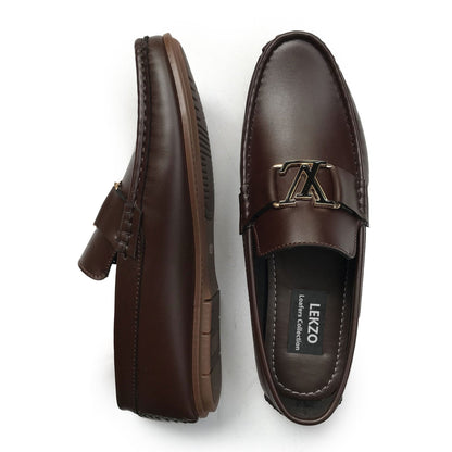 Lekzo LV Buckle Brown Loafers for Men SLL-02 Lekzo 